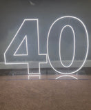 Neon Light Up Numbers White or Multi Coloured