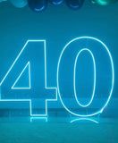 Neon Light Up Numbers White or Multi Coloured