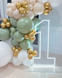 Neon Light Up Numbers White or Multi Coloured