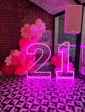 Neon Light Up Numbers White or Multi Coloured