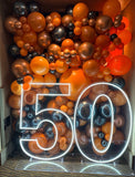 Neon Light Up Numbers White or Multi Coloured