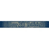 Metallic Glitter Navy Happy 30th Birthday Banner #624108