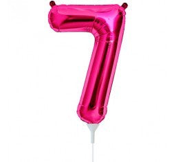 AIR FILLED ONLY Magenta Number 7 (seven) Balloon 41cm #00449