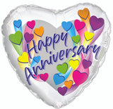 18in Foil Heart Happy Anniversary INFLATED #214104