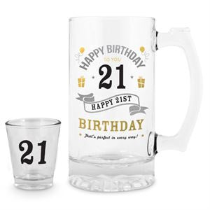 21st Birthday Stein & Shot Glass Set