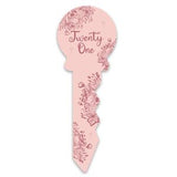 21st Birthday Signature Key Keepsake Small Pink