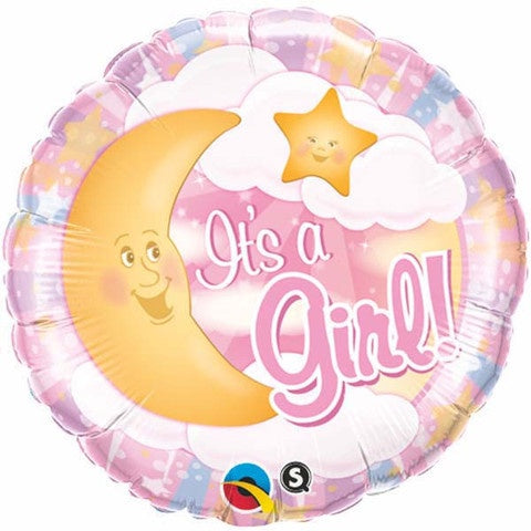 Its A Girl Moon Foil Balloon #28834