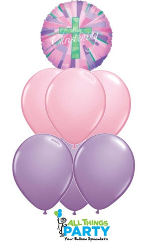 Christening Pink & Lilac Splendour Balloon Bouquet #CP05