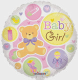 18in Foil Baby Girl Bear #19533-18