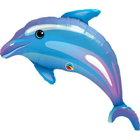Dolphin Foil Supershape BLUE Balloon 107cm INFLATED #29338