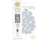 Silver Shimmer Latex 30cm Balloon 18pk