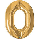 Gold Number Zero 0 Foil 86cm Balloon #30469