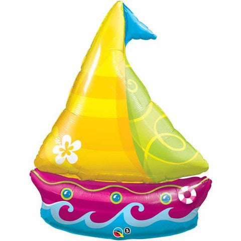 Tropical Sailboat Boat Foil Supershape Balloon #35168