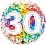 30th Birthday Foil 45cm Confetti Balloon #49526