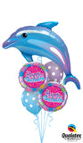 Happy Birthday Dolphin Blue Bouquet INFLATED #HBD1