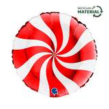 Candy Swirl Red Foil 45cm (18") INFLATED #31857