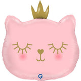 Cat Princess Pink Foil Shape 53cm (21") INFLATED #720711