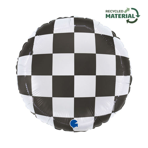 Checkerboard Foil 46cm (18") INFLATED #782290
