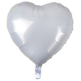 White Foil Heart INFLATED 46cm 18 Inch #53509