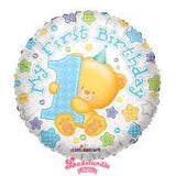 Kaleidoscope Foil 18" Blue First Birthday Bear #17934-18
