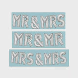 Mr & Mrs Silver Foil Letter Balloon Kit 35.5cm AIR FILLED #53669