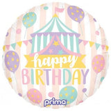 45cm Round Birthday Pastel Circus Foil Balloon #620335