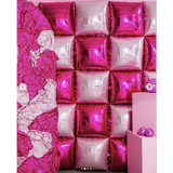 Square Baby Pink and Fuchsia Foil Panel 60cm (45cm inflated) #78715