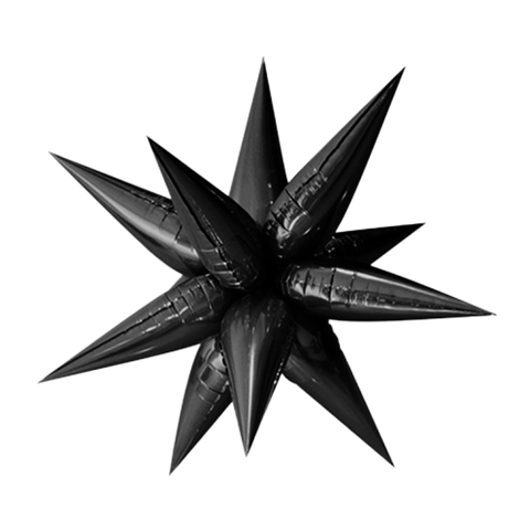 Black Foil Starburst 65cm (26") INFLATED #0590