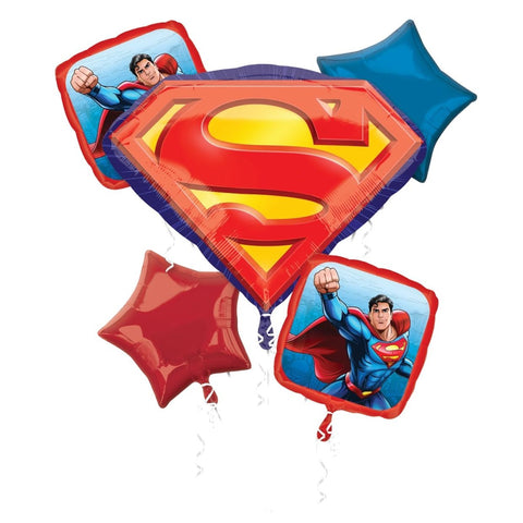 Superman Licensed Balloon Bouquet Kit 5 pack INFLATED #48522