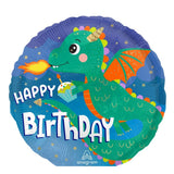 Holographic Cute Dragon Birthday Foil 45cm (18") INFLATED #49034