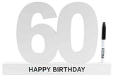 60th Birthday Signature Timber Number 60 White #NG349