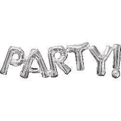PARTY! Foil Word Silver Balloon AIR FILLED DIY #30992