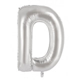 Giant Letter Balloon D Silver Foil 86cm #213903