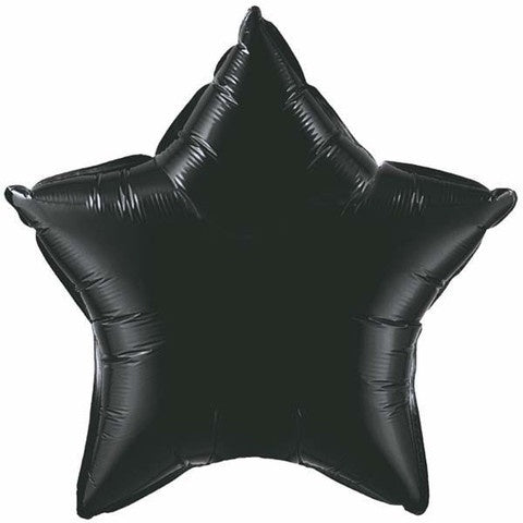 Black Star Foil 48cm Balloon INFLATED #00685