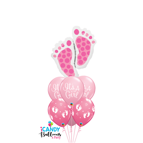 Baby Feet Its a Girl Balloon Splendor Bouquet