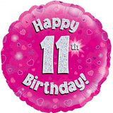 11th Birthday Foil Magenta Balloon Oaktree #227628