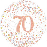 70th Birthday Foil Rose Gold Sparkling Fizz 45cm Balloon #227161