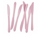 Pink Reusable Plastic Cutlery Knife Knives 20pk