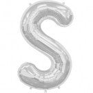 Silver Letter S Balloon AIR FILLED SMALL 41cm #00497