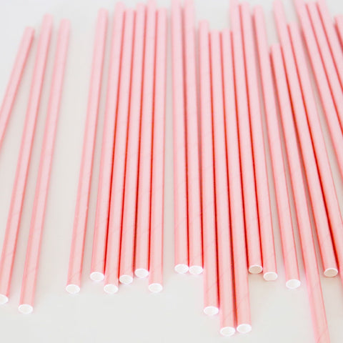 Pink Shimmer Paper Straws 25pk