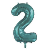 Giant INFLATED Teal Number 2 Foil 86cm Balloon #213812