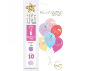 10th Birthday "ten" Clouds & Hearts Assortment Pick-A-Bunch 6pk UNFILLED
