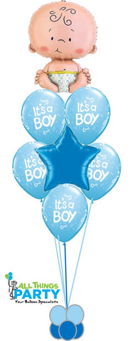 Diaper Baby Boy Star Balloon Bouquet
