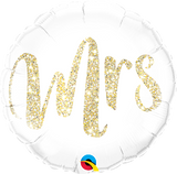 Mrs Foil Heart 45cm with Sparkling Gold Script INFLATED #57316