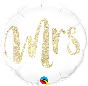 Mrs Foil Heart 45cm with Sparkling Gold Script INFLATED #57316
