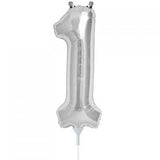 AIR FILLED ONLY Silver Number 1 Balloon 41cm #00433