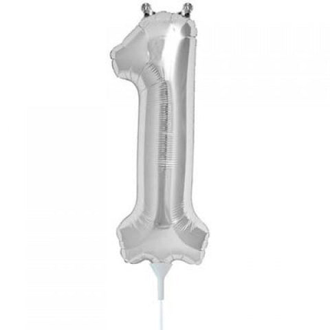 Air Fill Silver Number 1 Balloon 41cm #00433