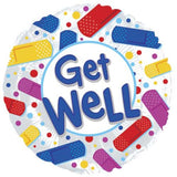 Get Well Soon Colourful Bandaids Foil 45cm INFLATED #114380