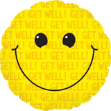 Get Well Smiley Foil 45cm (18") INFLATED #14840