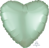 Pastel Mint Green Satin Luxe Foil Heart 43cm Balloon INFLATED #39914